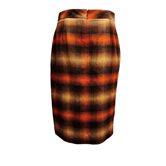 Classiques Entier Wool Blend Plaid Pencil Skirt - Picture 5 of 10